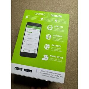 Belkin Wemo Wi-Fi Smart Dimmer Switch White F7C059 Alexa Google Nest‎ New Box